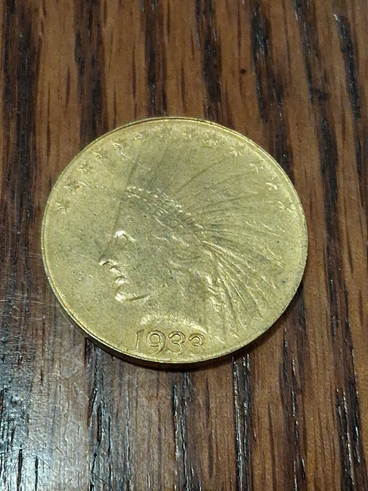 10K Gold Coin, 10$ 1933 Indian Head